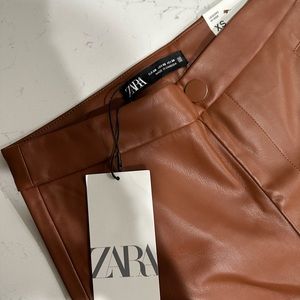 Zara Vegan Leather High Rise Leggings